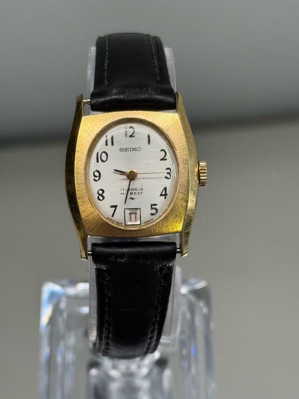 Vintage Seiko 17 Jewels Hi-Beat Manual Wind Gold Tone Date Ladies Watch Working